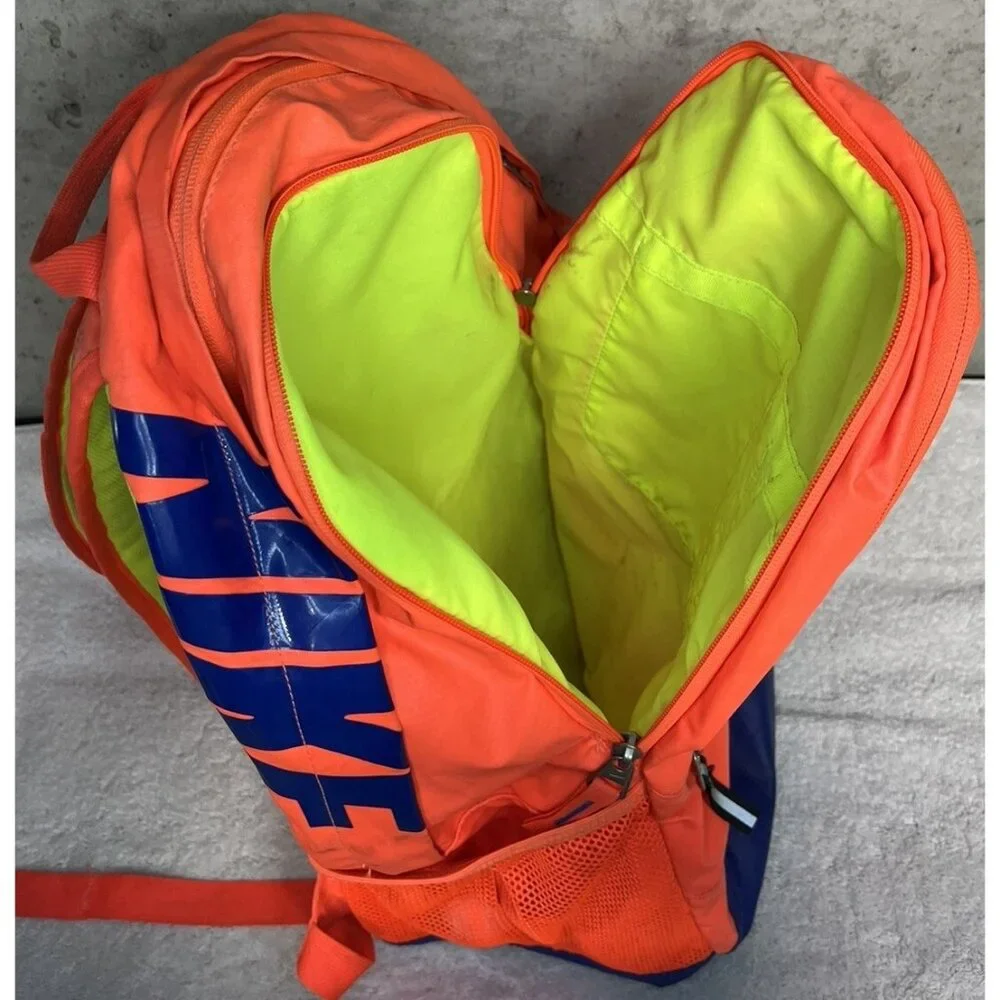 🔥🚨Nike Max Air Orange/Neon Volt Yellow/Blue Backpack RARE! EUC